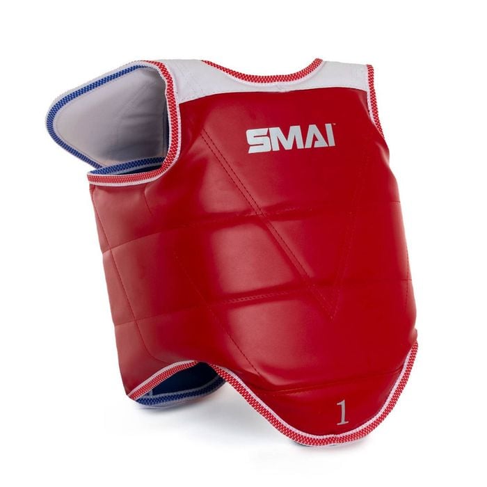 Smai Taekwondo Chest Guard - Reversible - 3 - Red/blue