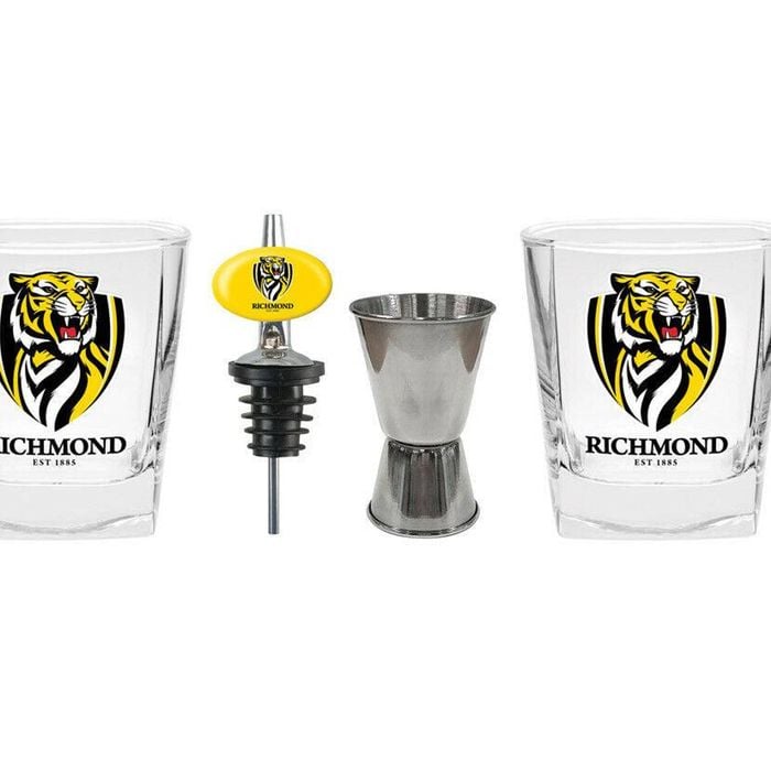 AFL 2 Spirit Glass Jigger and Pourer Set - Richmond Tigers - Gift Pack