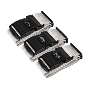 3PK Paklite Luggage Strap Accessory w/ 3 Digit Combination Lock 5x184cm Grey