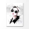 Black White Lady Fashion Art Print 100% Australian Made 50x75cm (Stretched Canvas)