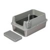 Pawz Stainless Steel Cat Litter Box Large Semi-Enclosed Easy Cleaning Pet Toilet