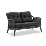 Hugo 2 Seater Outdoor Aluminium and Rope Lounge 2 Seats - Charcoal - Carbon Grey Rope - Denim Grey