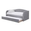 Macy Day Bed With Trundle Dark Grey Fabric