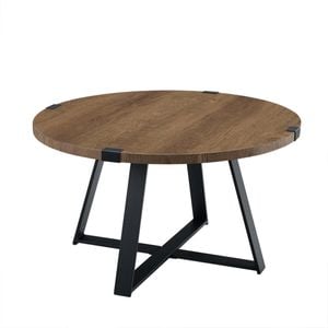 Criterion 770mm Dark Oak Coffee Table with Black Frame