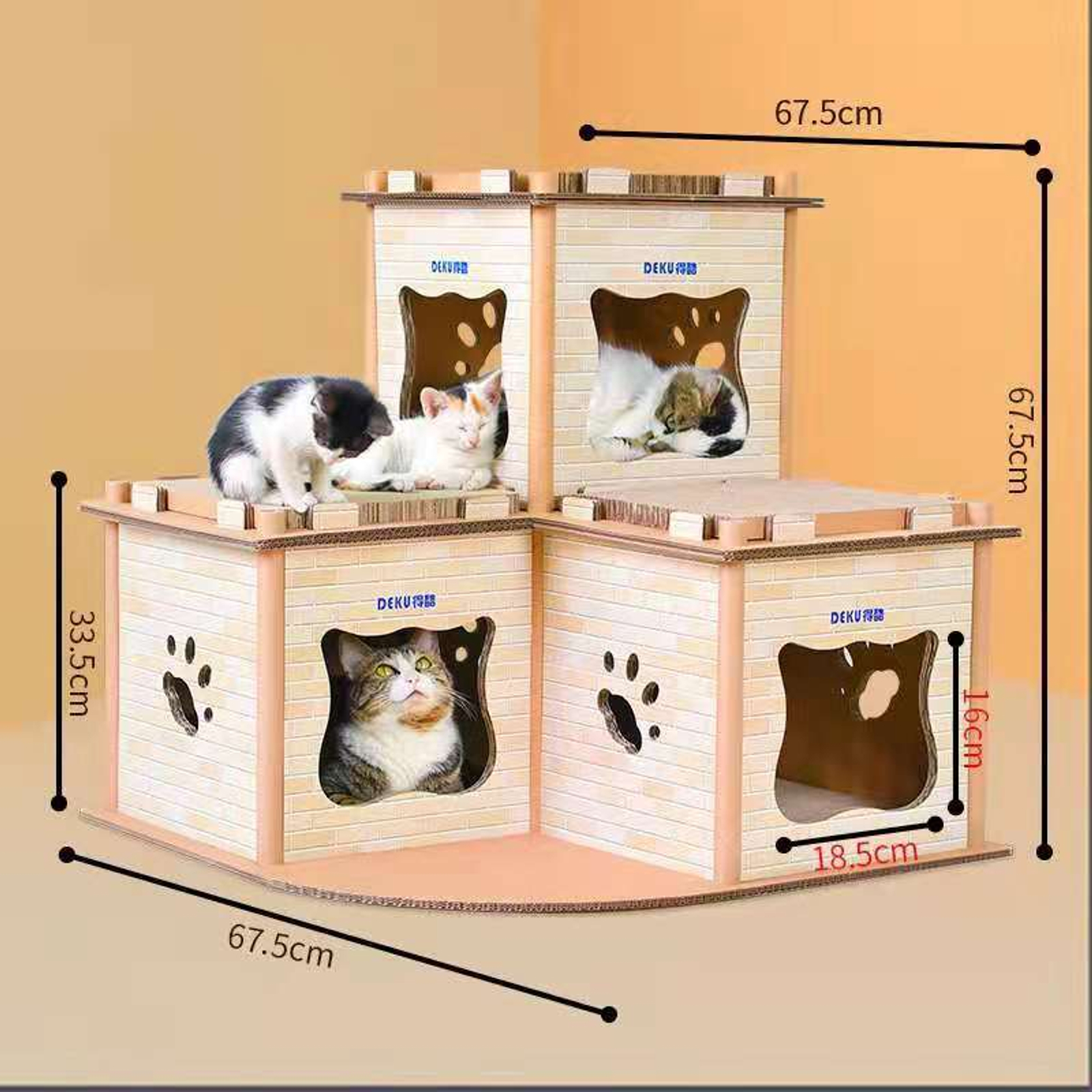 YES4PETS Cat Cardboard House Tower Condo Scratcher Pet Post Pad