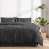 Dreamaker Linen Cotton Quilt Cover Set Charcoal - Super King Bed