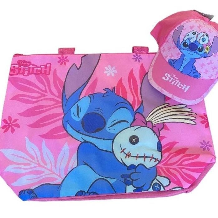 Disney Lilo And Stitch Scrump Kids Swimming Beach Bag 47cm Plus Baseball Cap Bundle