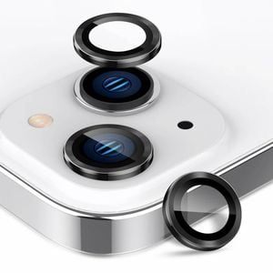 Tough On iPhone 15 / iPhone 15 Plus Camera lens Protector Tempered Glass Individual Ring Black