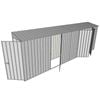 Build-a-Shed 0.8 x 6 x 2m Hinged Door Tunnel Shed with Double and Single Hinged Side Doors - Zinc