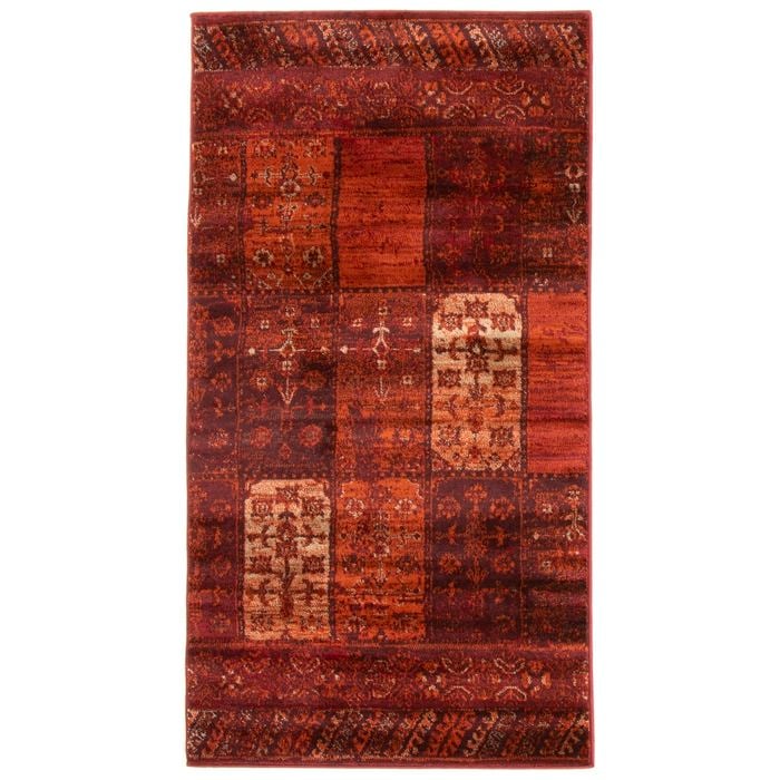 The Estate Collection 80 x 150cm Red Panel Romantic Rug