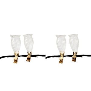 2x 2pc Urban Products Kinkora Flower Clip Vases Clear