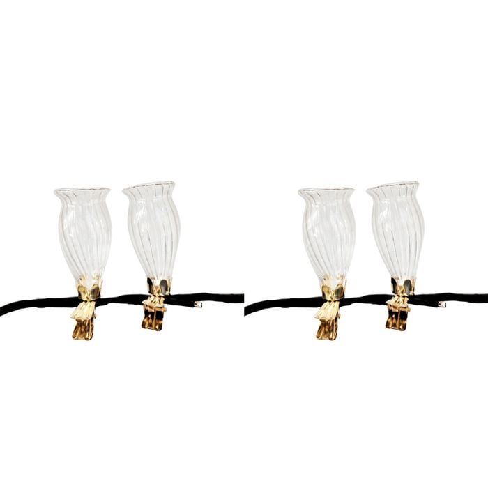 2x 2pc Urban Products Kinkora Flower Clip Vases Clear