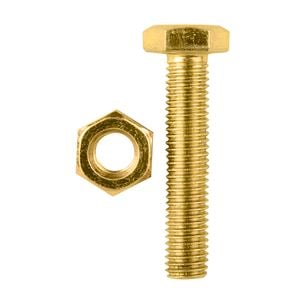 Pinnacle M10 x 50mm Yellow Zinc Hi Tensile Hex Bolt And Nut - 4 Pack