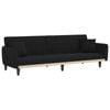 vidaXL Sofa Bed Guest Sleeper Sofa Couch Bed with Cup Holders Black Fabric