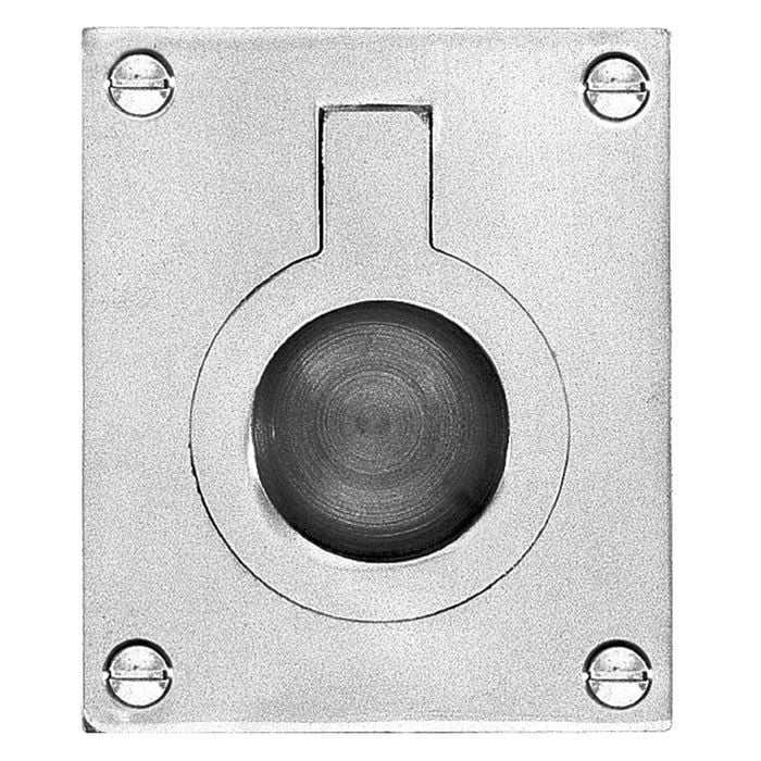 Delf 52mm x 64mm Satin Chrome Flush Ring Pull