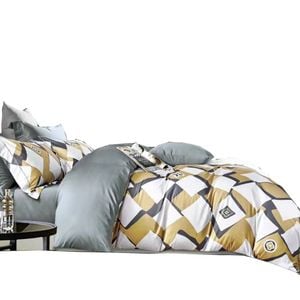 Bloomington 400TC Cotton Sateen Quilt Cover Set Modern Art Queen