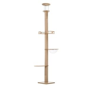 Alopet 270cm Cat Tree Wood Tower Scratching 10cm Thick Post Scratcher Floor to Ceiling