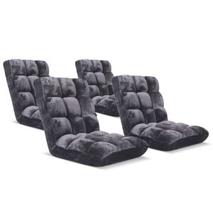 SOGA 4X Grey Floor Recliner Sofa Chair