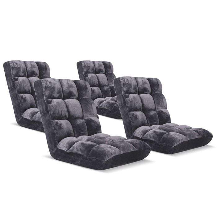 SOGA 4X Grey Floor Recliner Sofa Chair
