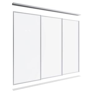Lugna 2100 x 1801-2700mm Clear Anodised Optiglass Panel Wardrobe Triple Sliding Doors