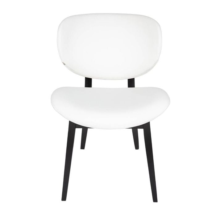 Sk Designer Living | Nobu Dining Chair | Black Legs - White Pu Leather