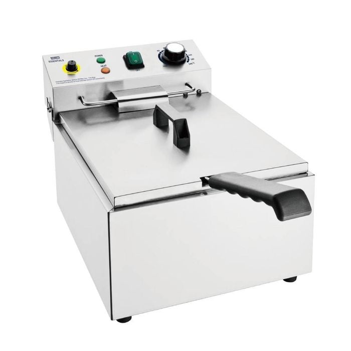 Nisbets Essentials Single Tank Electric Fryer Countertop 5ltr Stainless Steel 2.2kw Commercial Kitchen Equipment