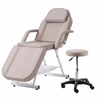 Zenses Beauty Bed with Stool, Beige, Adjustable Facial Massage Table, Tattoo Chair, Salon Services