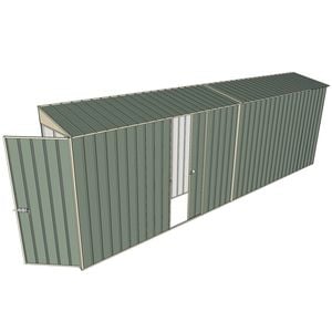 Build-a-Shed 0.8 x 6 x 2m Singled Hinged Door Skillion Shed with Single Sliding Side Door - Green