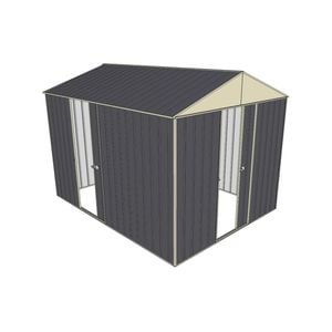 Build-a-Shed 2.3 x 3.0 x 2.3m Front Gable Two Single Sliding Doors Shed - Grey