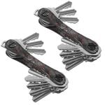 KeySmart Orginal - Compact Key Holder and Keychain Organiser (Up to 8 Keys) - Red Forged Carbon - 2 Pack