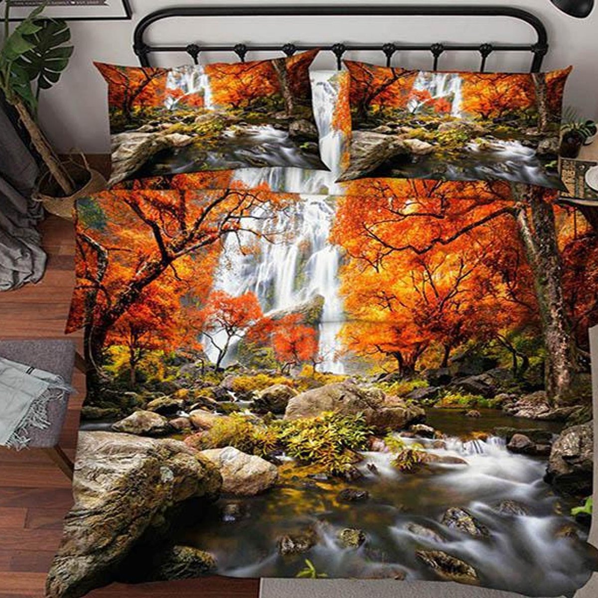 3D Blue Bird River 074 Bed Pillowcases Quilt