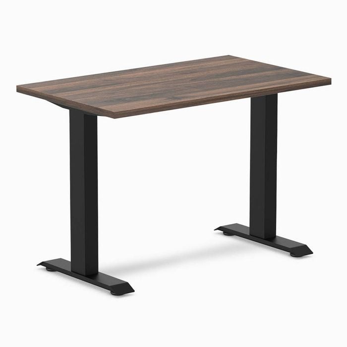 Desky Fixed Height Mini Jarrah Legno Desk 1000x600mm Matte Black Leg