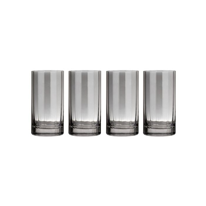 Tempa Ava Set of 4 Highball Tumbler - Charcoal