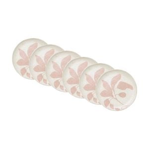 6pk Ecology Hand Drawn Floral Silhouettes Cecile Side Plate Pink 22cm