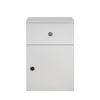 European Cabinetry White Slim Round Black Handles Porto Bedside Table