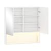 Advwin 750 x 750mm Cabinet LED Medicine Storage Unit Mirror Shaving Cupboard w/ Motion Sensor Light White