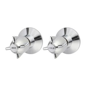 Shaw & Mason Chrome Zinc Die Cast Handle Wall Top Assembly - Pair