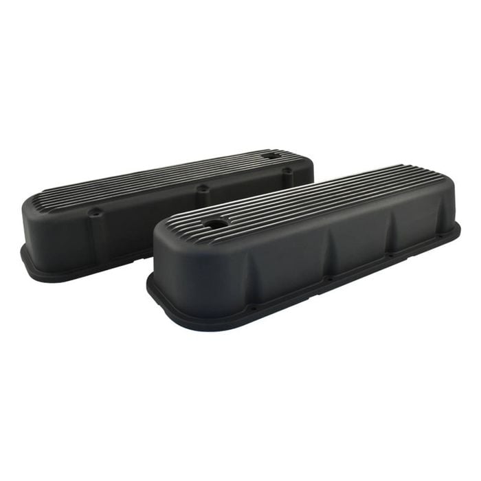 Big Block Chev Black Finned Aluminium Valve Covers Tall 396 427 454 502