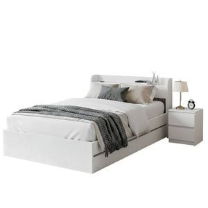 Artiss Single Bed Frame and Bedside Table White
