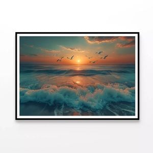 Sunset on the Beach View   Print 100% Australian Made 120x90cm  (Poster)