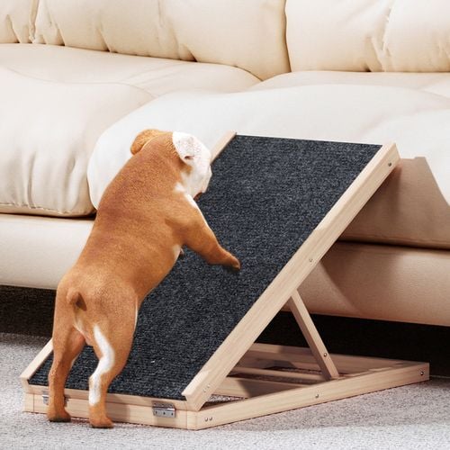 i.Pet Dog Ramp 70cm Adjustable Height Wooden Steps Stairs For Bed Sofa Car Foldable Bunnings Australia