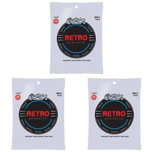 3PK Martin Guitar MM12 Retro Acoustic 6 Strings Monel Light Gauge