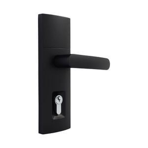 Gainsborough Matte Black Trilock Contemporary Contour Double Cylinder Entrance Lever Set