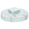 Harbour Housewares 12pc Round Glass Placemats & Square Coasters - 30cm Marble Dining Table Protection Place Mats Coasters