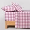Dreamaker Lola Washed Cotton Yarn Dyed Gingham Sheet Set Pearl Pink Single