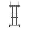 P&P Black Rolling TV Stand 32-70 Inch Mobile Cart Dual Shelf Mount
