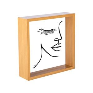 Nicola Spring 3D Deep Box Photo Frame - 8 x 8" - Light Wood