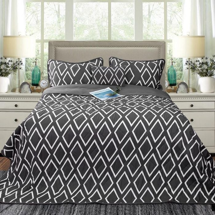 Ramesses Alena 4 Pieces Reversible Ultrasonic And Embossed Micro Flannel Comforter Set
