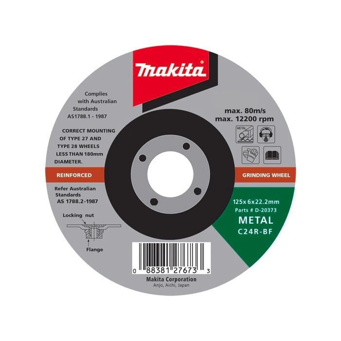 Makita 125 x 6.0 x 22.23mm C24R Grit Grinding Disc