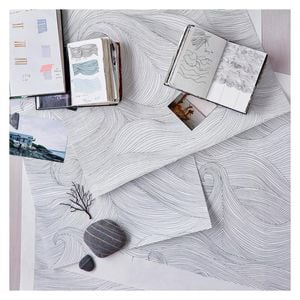 Wallpaper Trader Seascape - Roll, Blue on grey